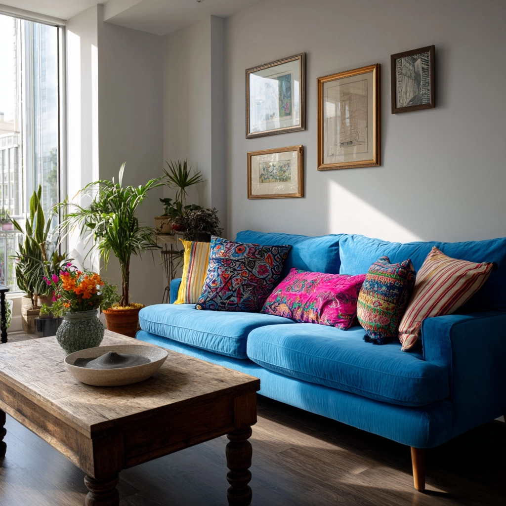 blue couch living room 19