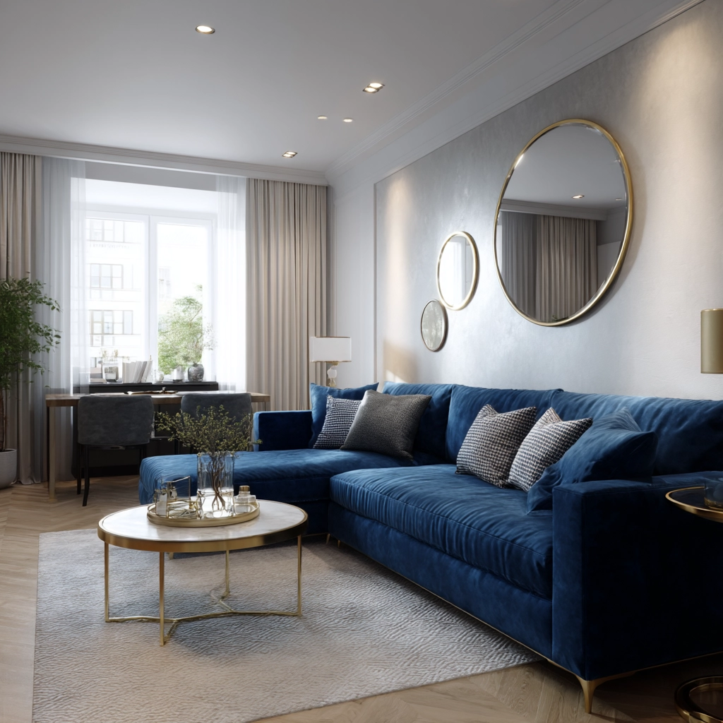 blue couch living room 24
