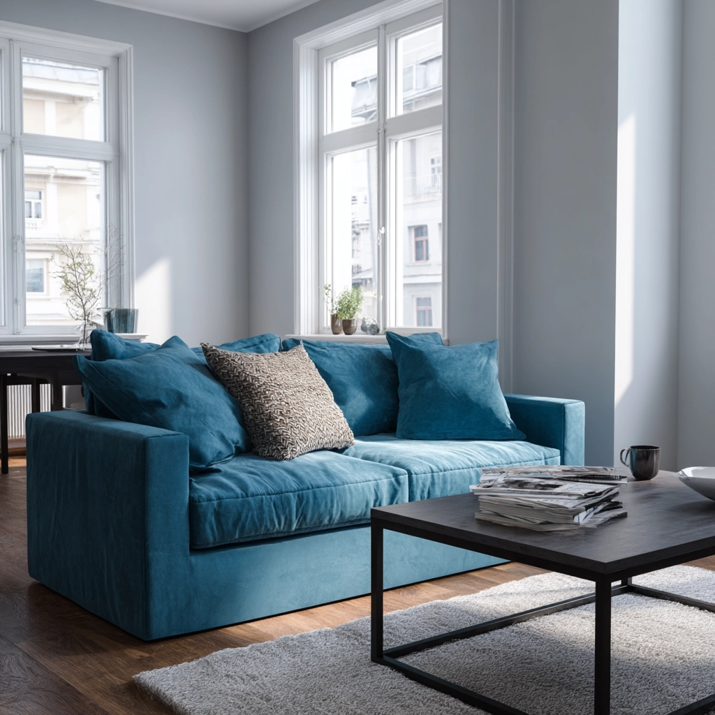 blue couch living room 29