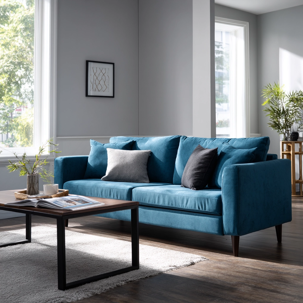 blue couch living room 32