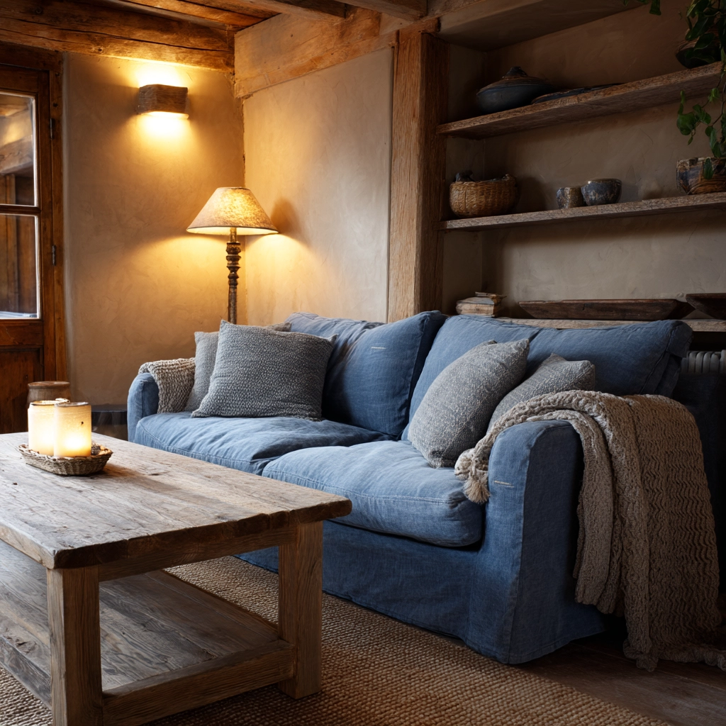 blue couch living room 33