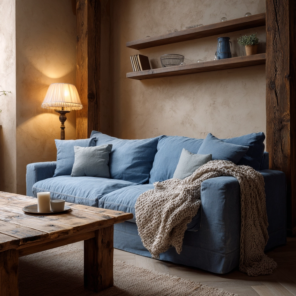 blue couch living room 34