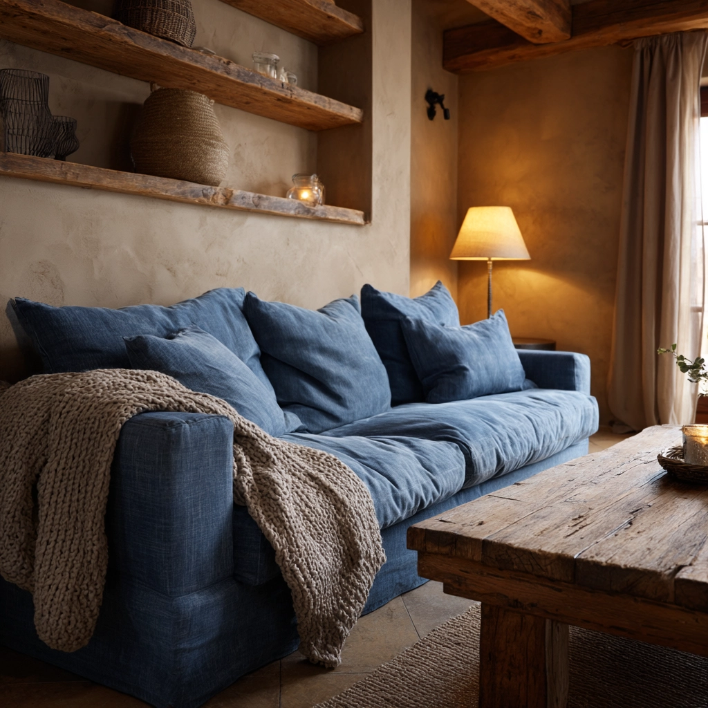 blue couch living room 35
