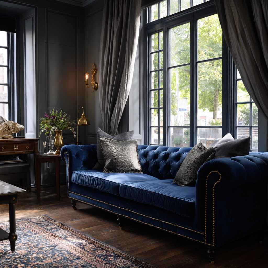 blue couch living room 42