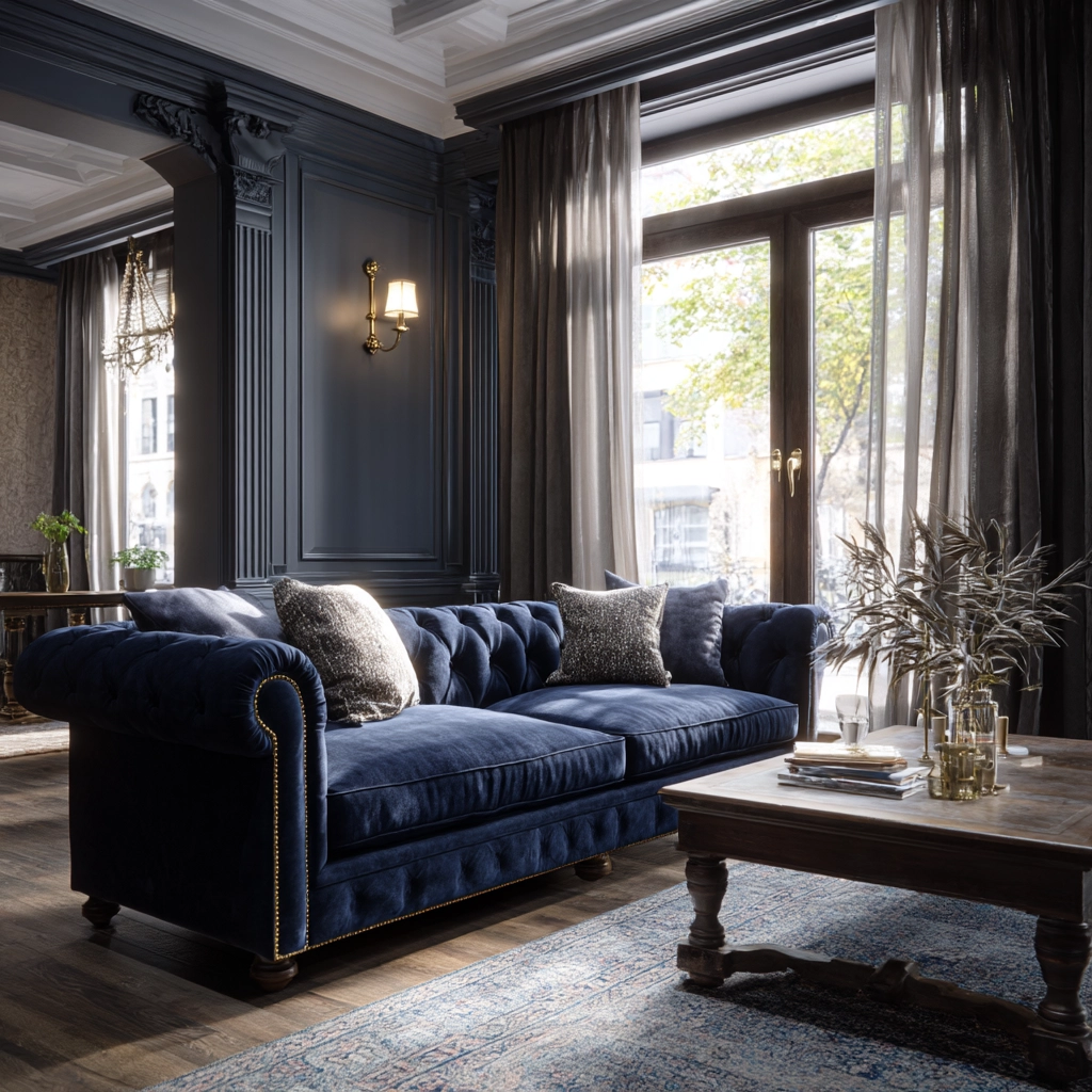 blue couch living room 43