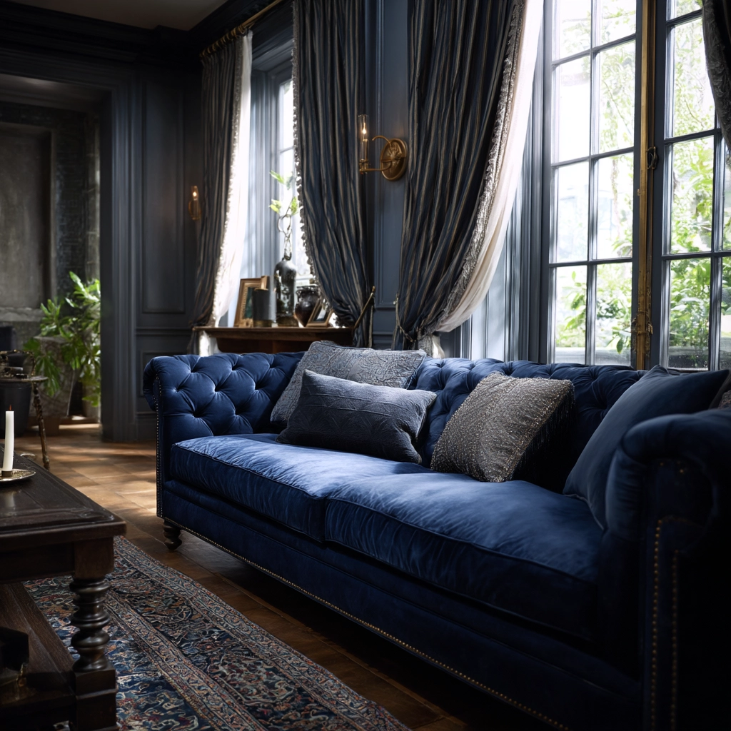 blue couch living room 44