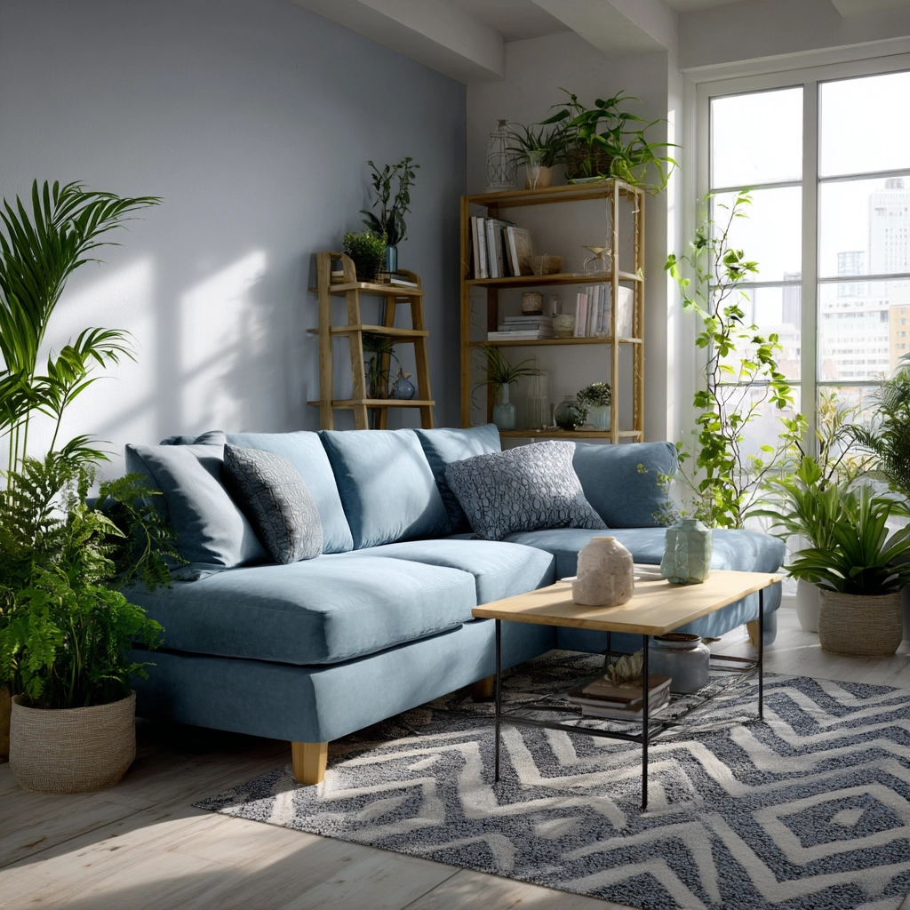 blue couch living room 54