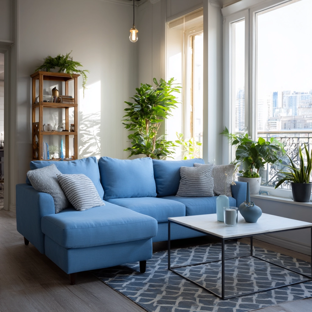 blue couch living room 56