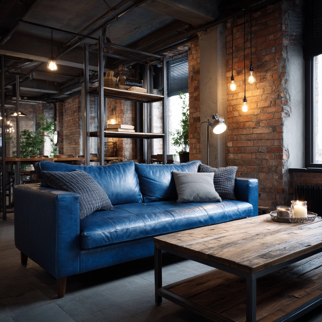 blue couch living room 9