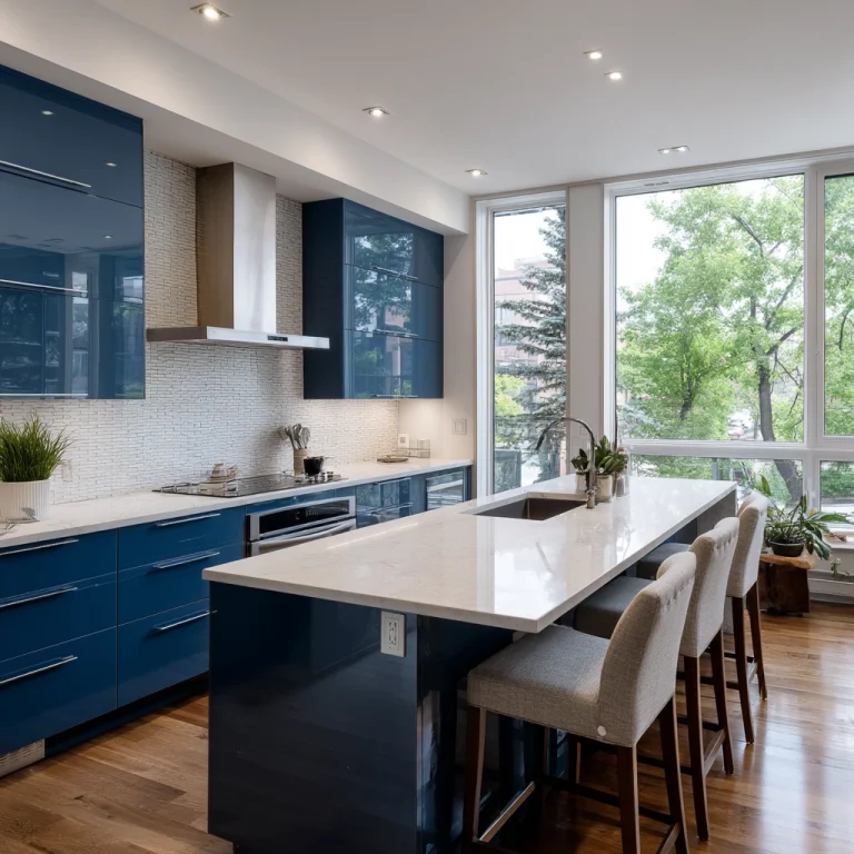 blue kitchen cabinets 1