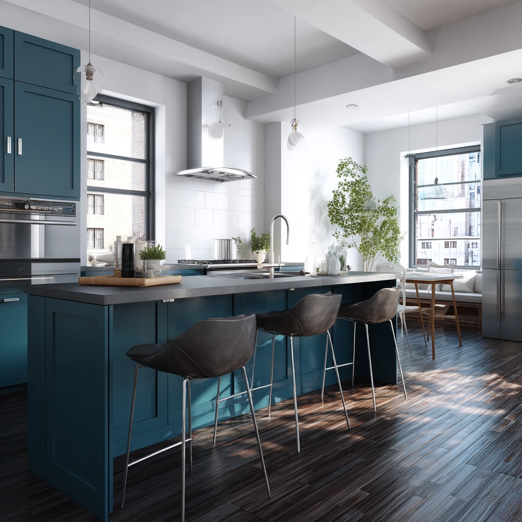 blue kitchen cabinets 15