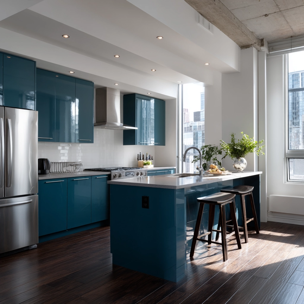 blue kitchen cabinets 16