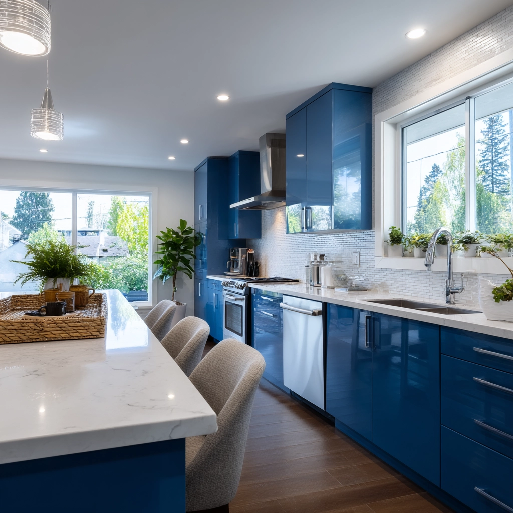 blue kitchen cabinets 2