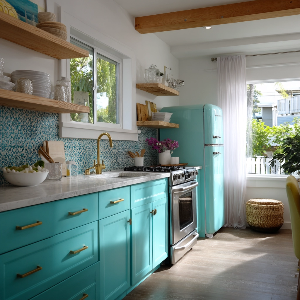 blue kitchen cabinets 39
