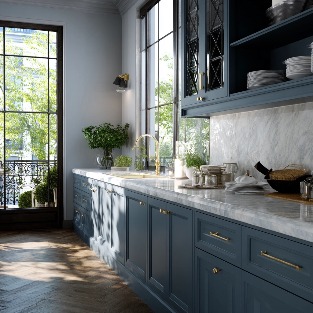 blue kitchen cabinets 49