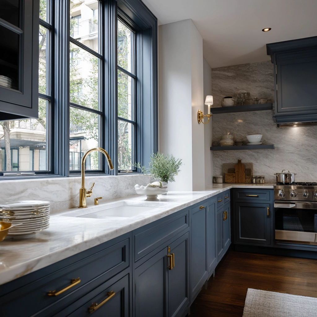 blue kitchen cabinets 50