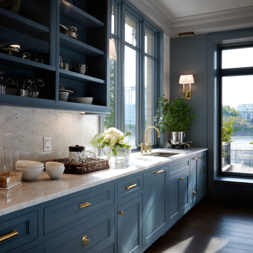blue kitchen cabinets 51