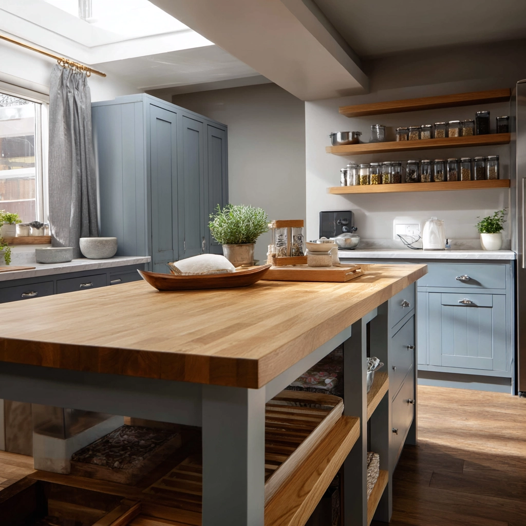 blue kitchen cabinets 53