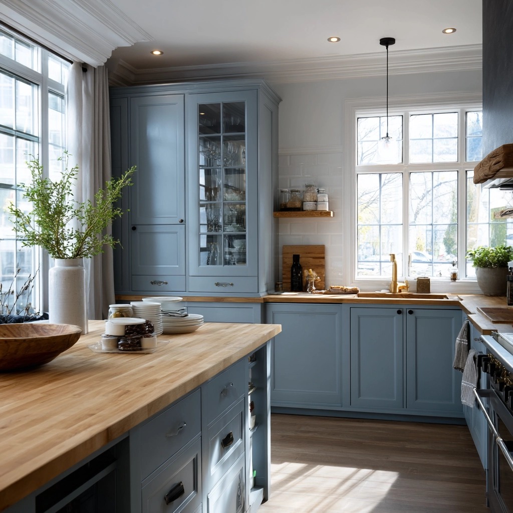 blue kitchen cabinets 56