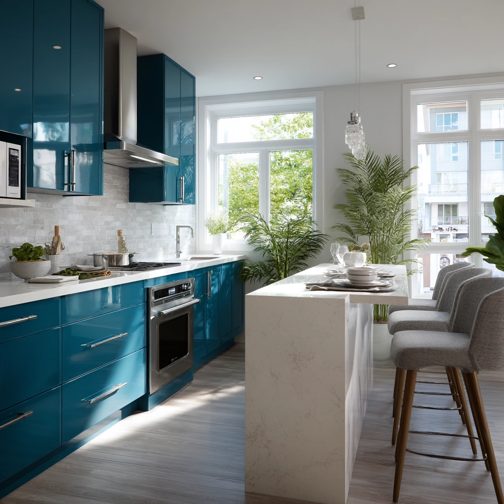 blue kitchen cabinets 59
