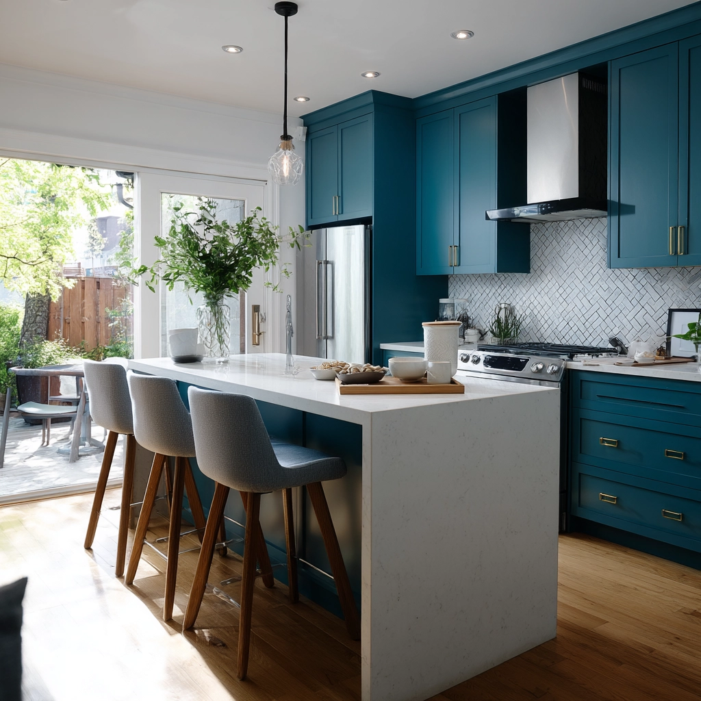 blue kitchen cabinets 60