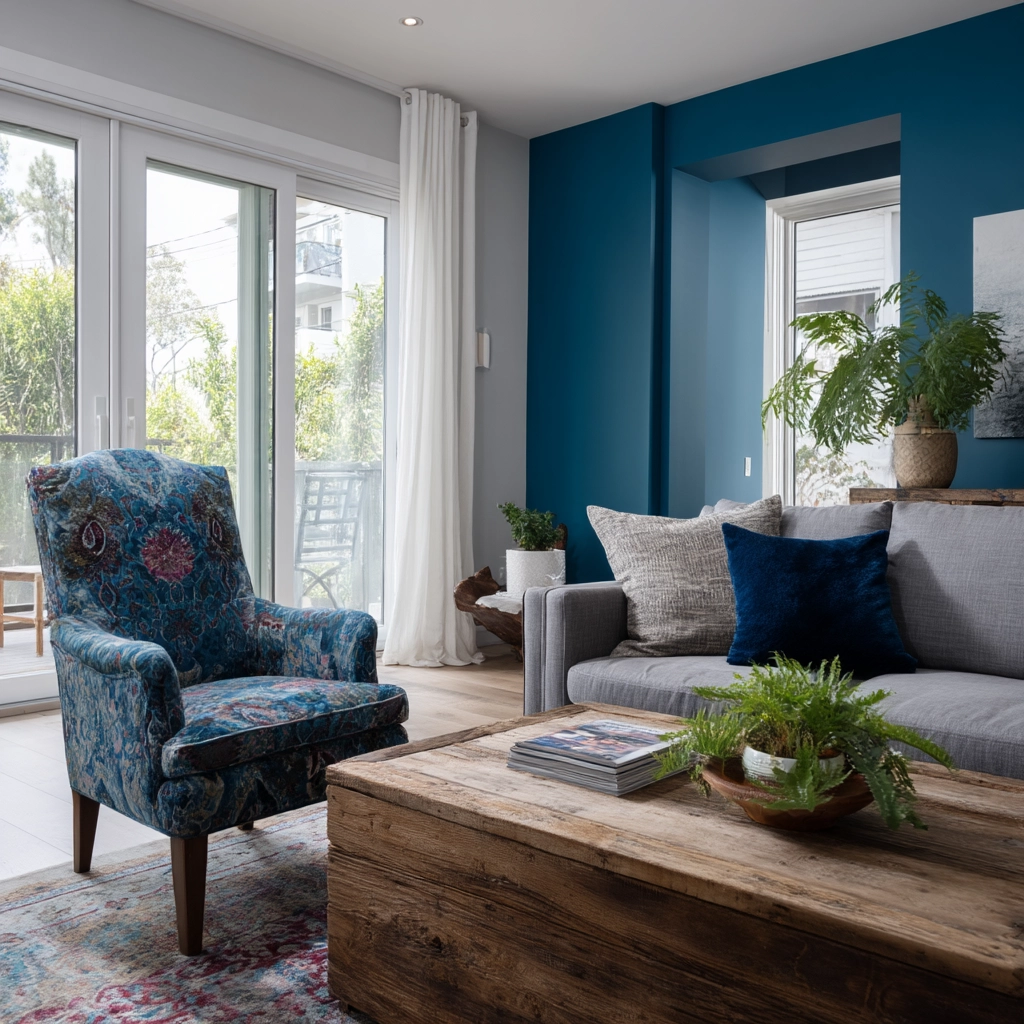 blue living room decor 12
