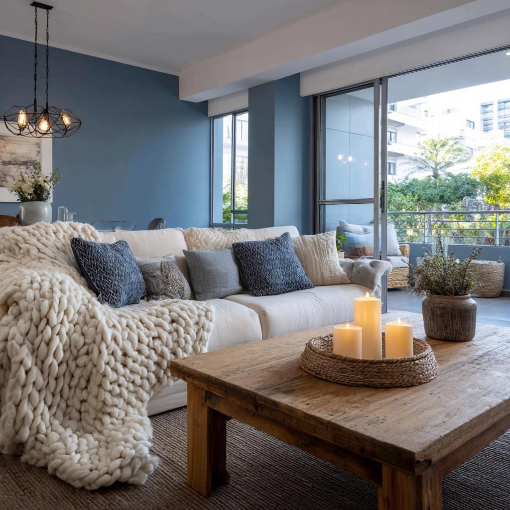 blue living room decor 24
