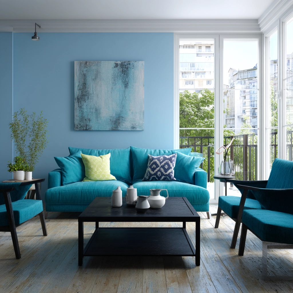 blue living room decor 28