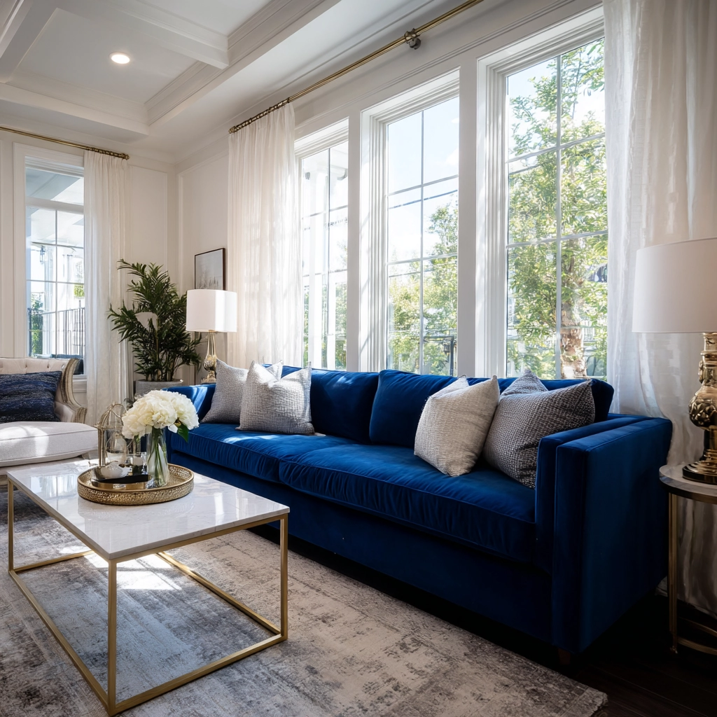blue living room decor 33
