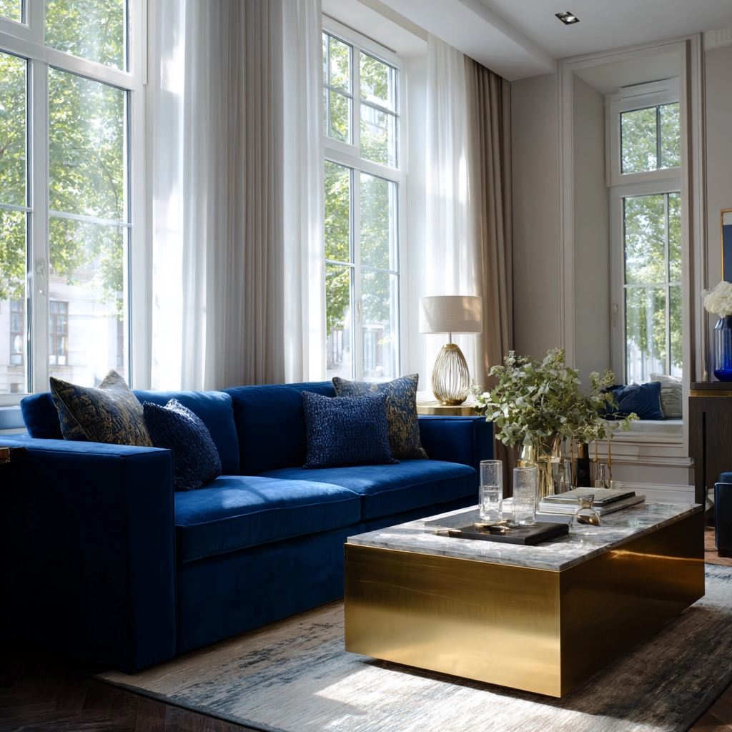 blue living room decor 36