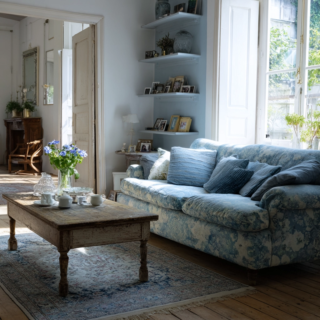 blue living room decor 39