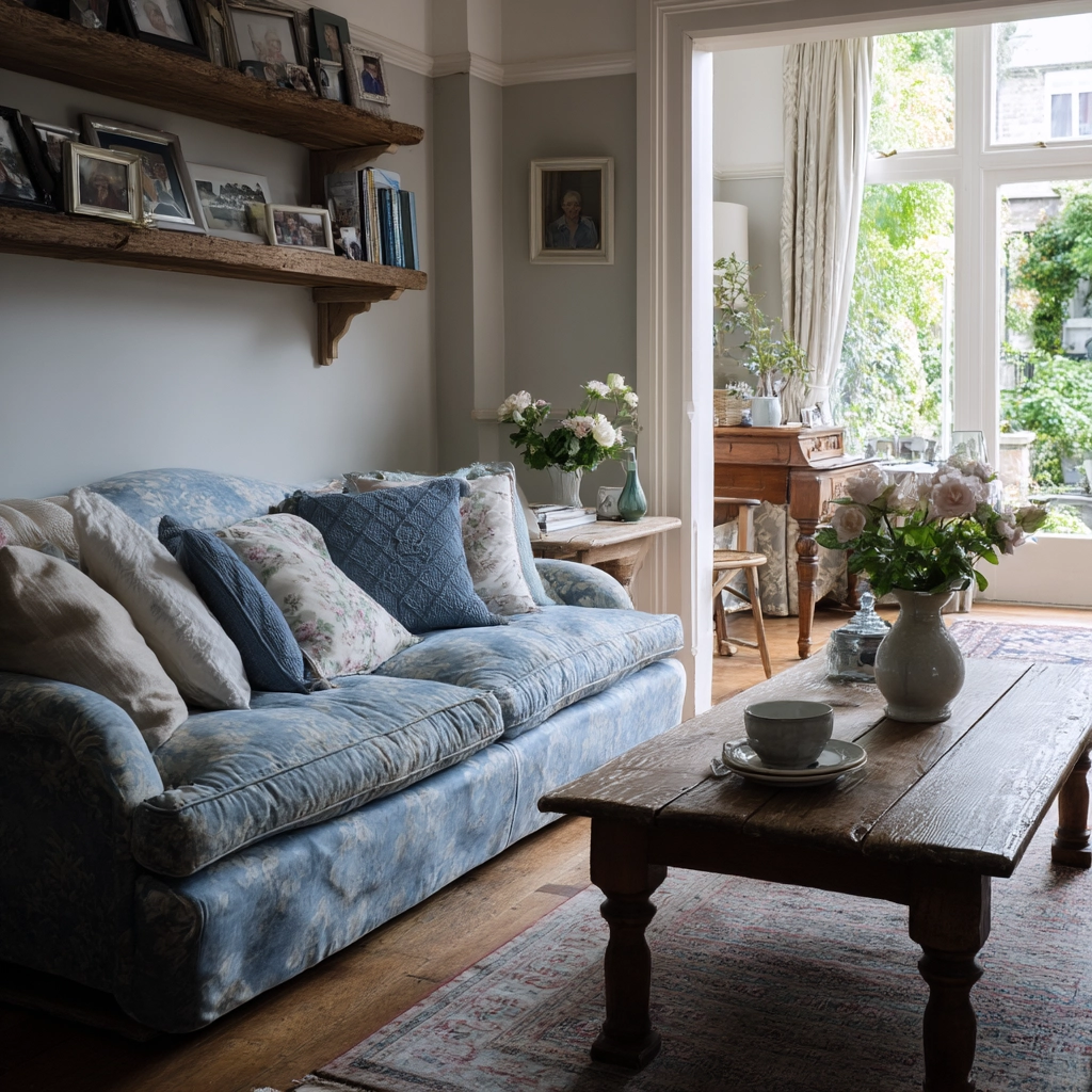 blue living room decor 40
