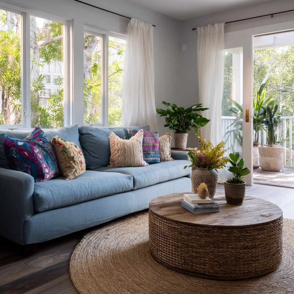blue living room decor 42