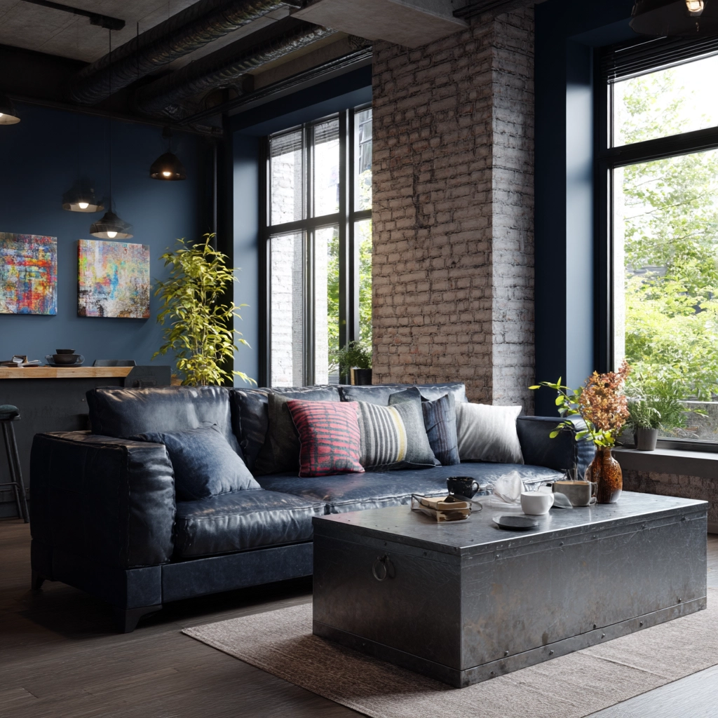 blue living room decor 54