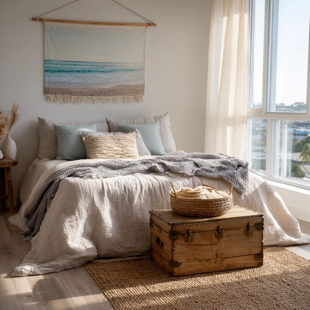 boho coastal bedroom 38