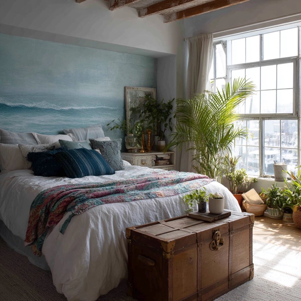 boho coastal bedroom 58