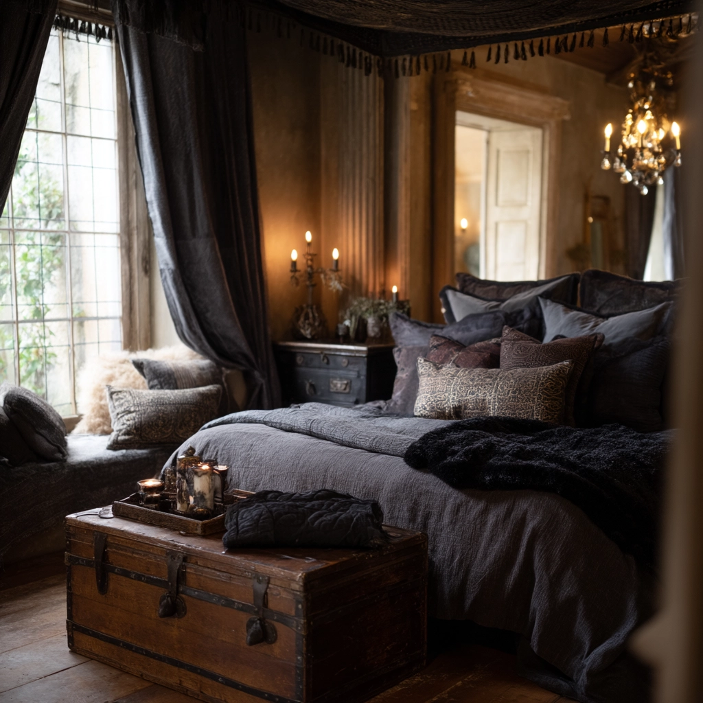 boho gothic bedroom 19