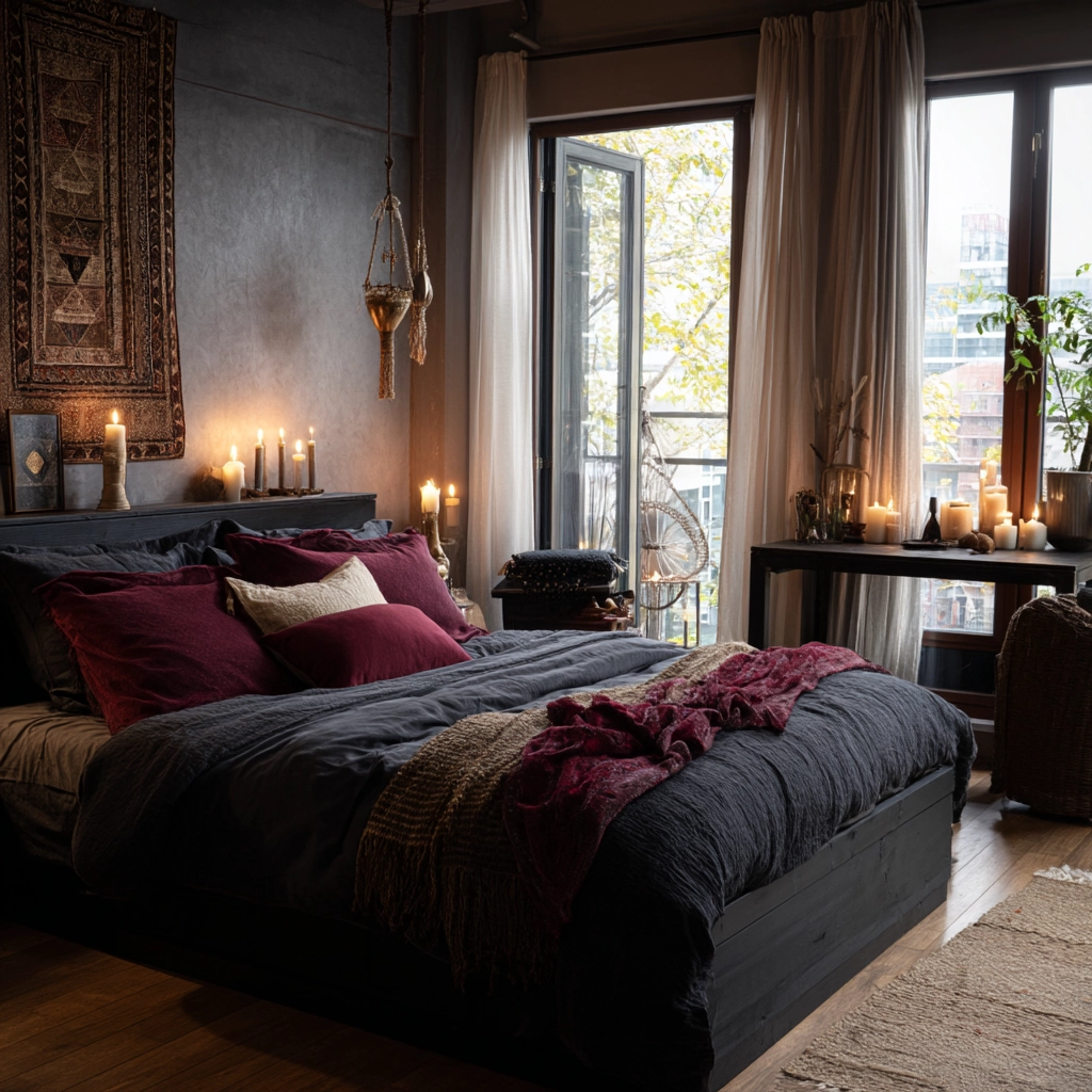 boho gothic bedroom 22