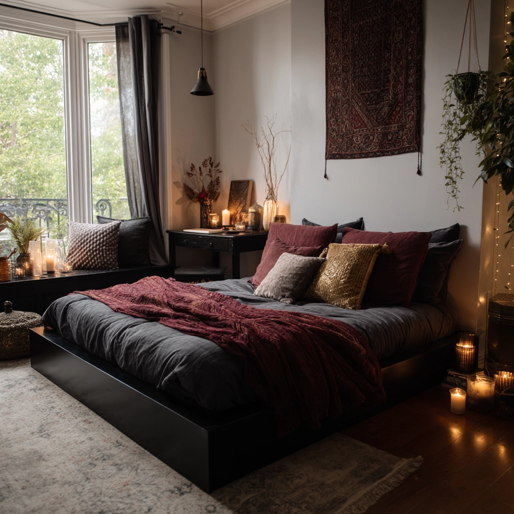 boho gothic bedroom 23