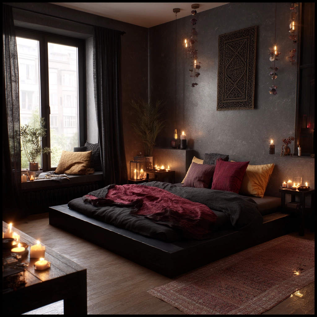 boho gothic bedroom 24