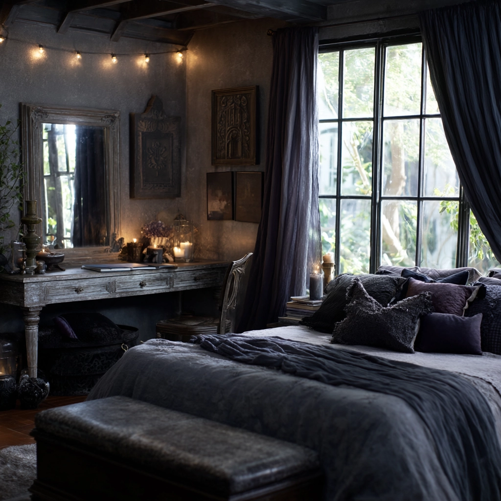 boho gothic bedroom 29