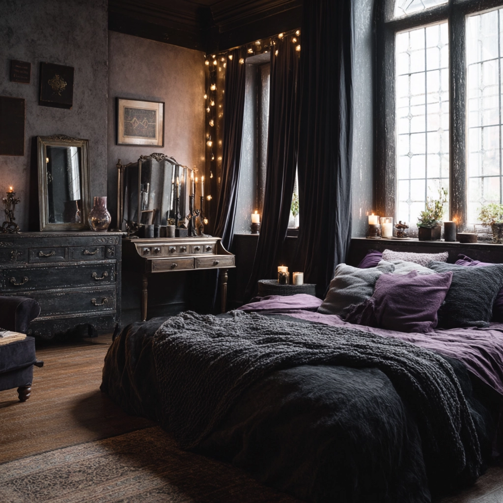 boho gothic bedroom 31