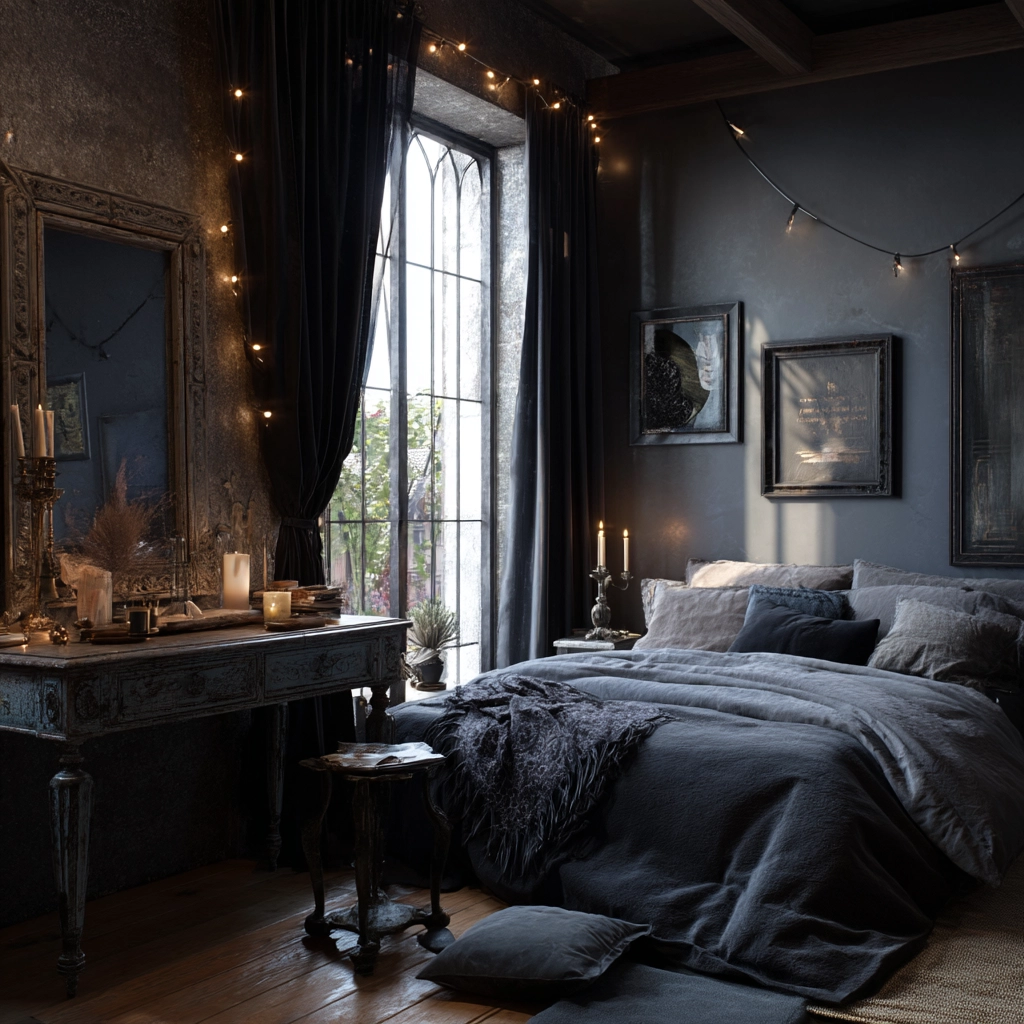 boho gothic bedroom 32