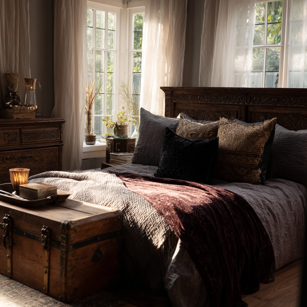 boho gothic bedroom 33