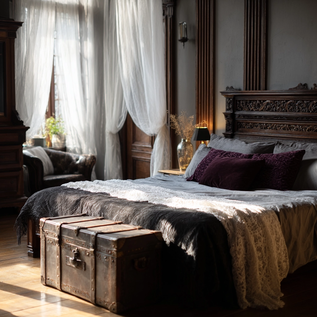 boho gothic bedroom 36