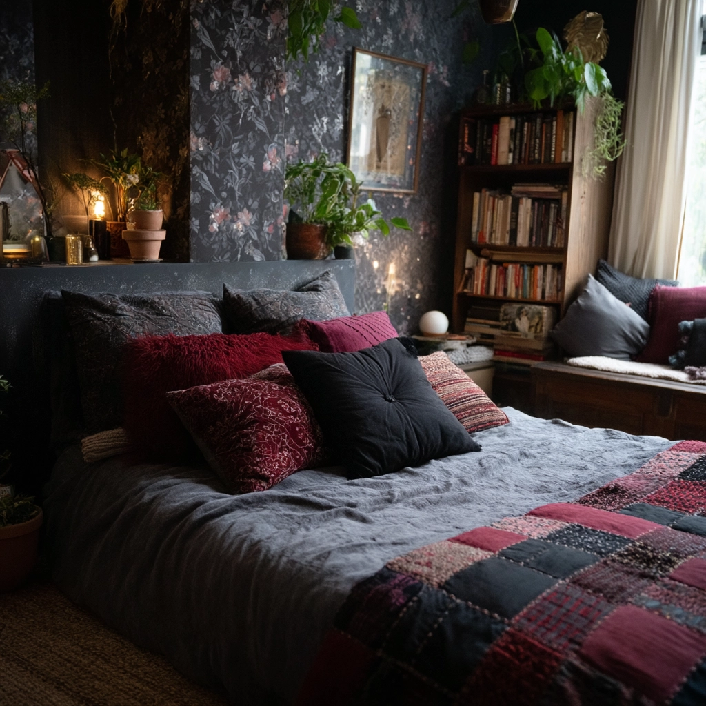 boho gothic bedroom 42