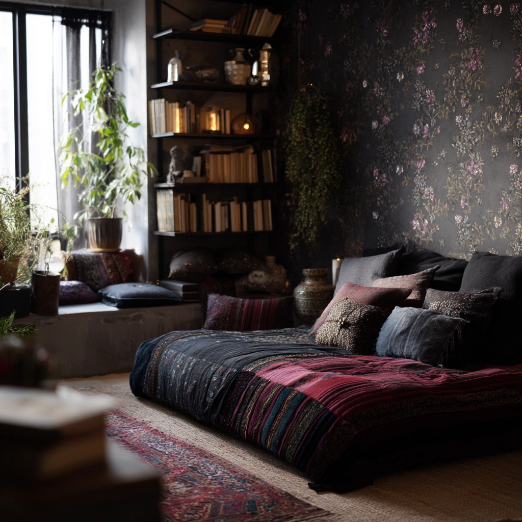 boho gothic bedroom 44