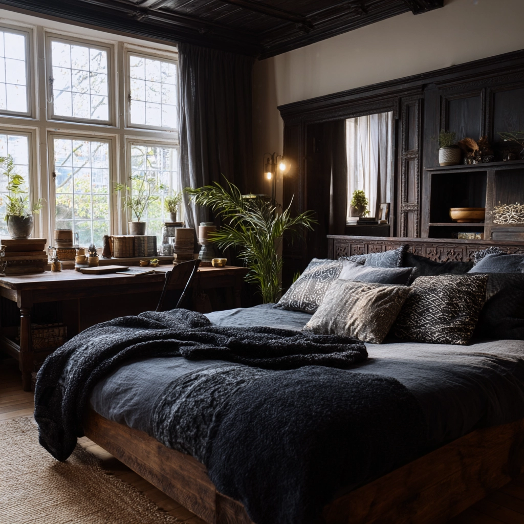 boho gothic bedroom 59