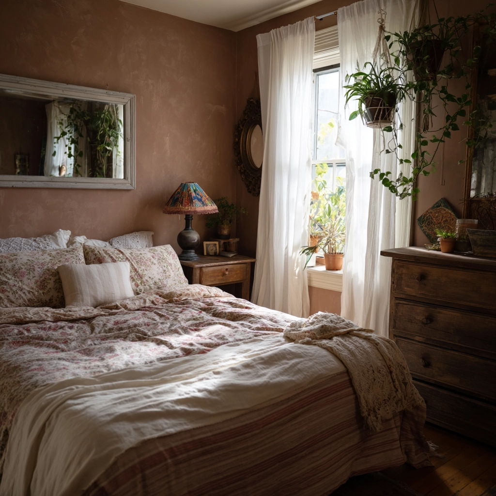 boho vintage bedroom 14
