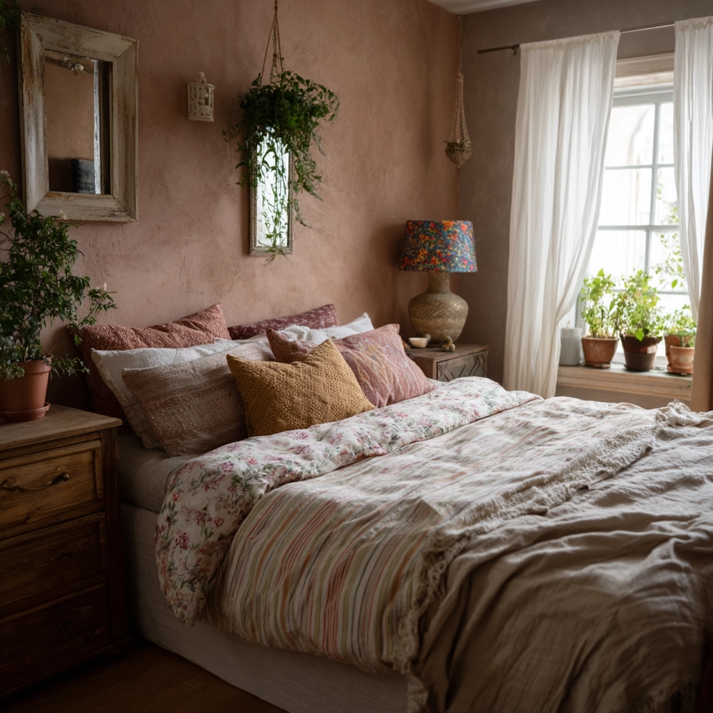 boho vintage bedroom 15